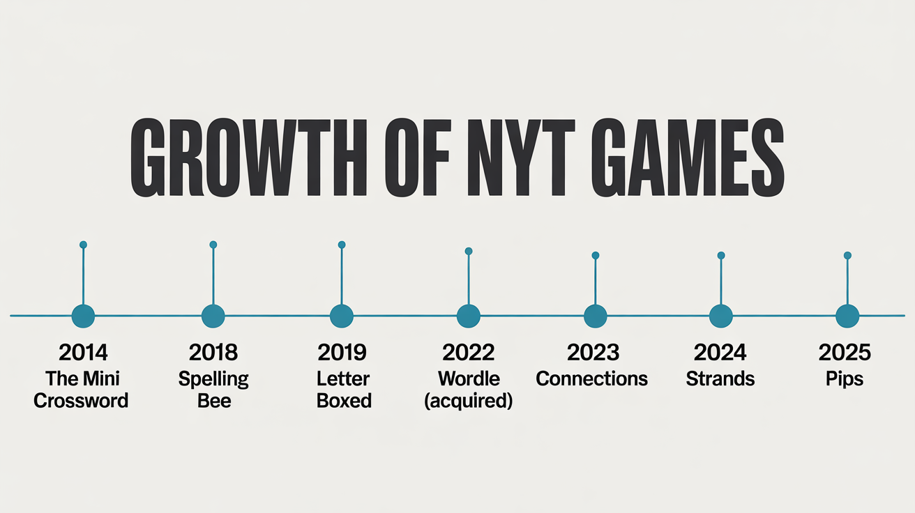A timeline of NYT Games: from the Mini Crossword to Wordle, Connections, Strands, and more. Explore every game in one place with our NYT Games Hub giving you access to all the solvers, hints and answers you are looking for